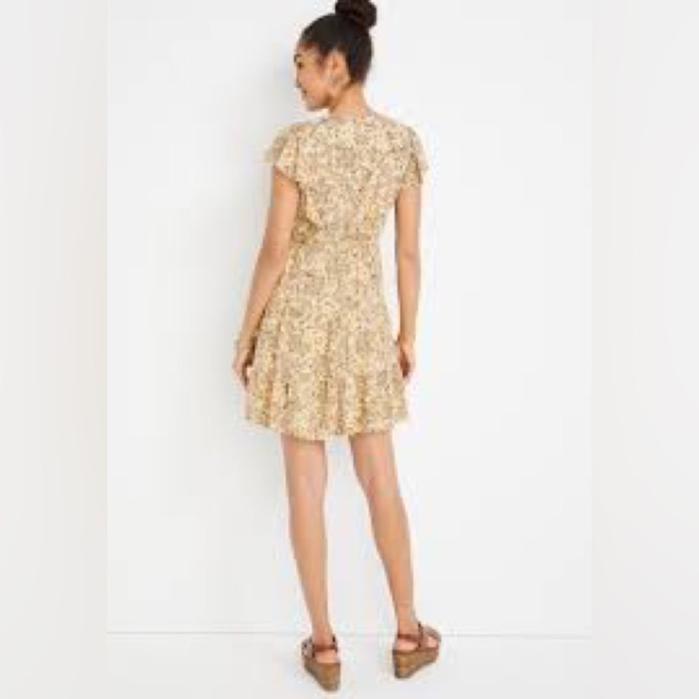 Maurices Small with lining Floral Flutter Sleeve Babydoll Mini Dress - Picture 2 of 8